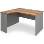 Rauman Rohový stůl SimpleOffice 140 x 120 cm, pravý, ořech vlašský / šedá – Zboží Dáma