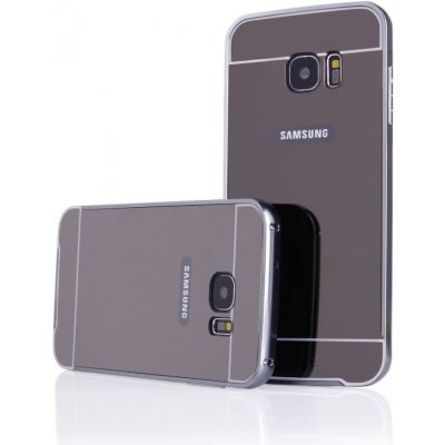 Pouzdro QULT Case Samsung G935 S7 EDGE LUXURY+GLASS MIRROR šedé