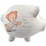 Pokladnička ker. První pokladnička bílá 10x8,5x9 cm – Zboží Dáma