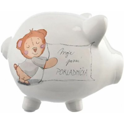 Pokladnička ker. První pokladnička bílá 10x8,5x9 cm – Zboží Dáma