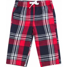 Larkwood Dětské kostkované kalhoty z flanelu červená modrá námořní kostičky LW
