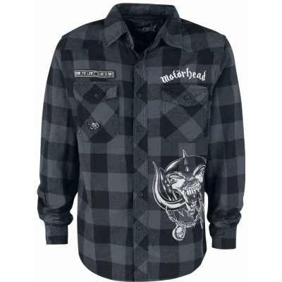 Motörhead Brandit Bastards Checkshirt cerná/šedá