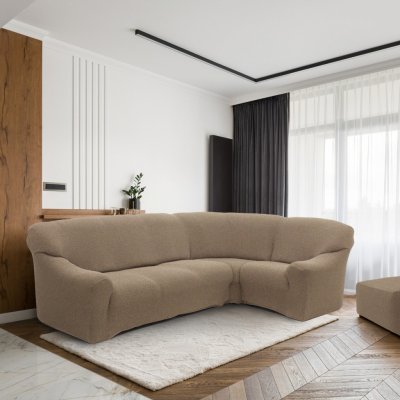 Forbyt potah na rohovou sedačku napínací Denia oříšková 340 - 540 x 60 - 110 cm – Hledejceny.cz