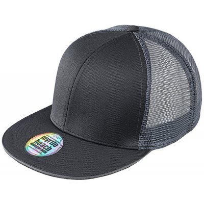 MYRTLE BEACH Pro Cap Mesh 6 Panel rovný kšilt MB6635 Černá Šedá uhlová – Zboží Mobilmania