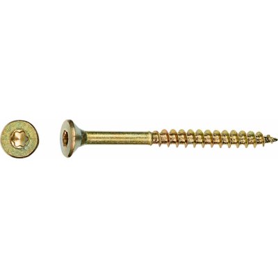 Uni vrut se zápustnou hlavou TX15 částečný závit žlutě pozink. 3,5x40 mm, 200 ks – Hledejceny.cz
