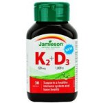 Jamieson Vitamíny K2 120mcg a D3 1000 IU 30 kapslí – Hledejceny.cz