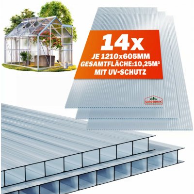 Gardenbruk Gardebruk Sada 10 dutinkových vícevrstvých desek s průhlednou strukturou 6 mm 7,32 m² 109590 – Zboží Dáma