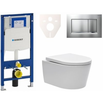 Závěsný WC set Geberit do lehkých stěn / předstěnová montáž + WC SAT Brevis SIKOGES3W7 – Zboží Dáma