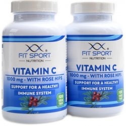 Fitsport nutrition Vitamin C 1000mg with rose hips 2 x 120 vege tablet