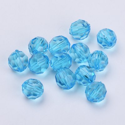 Akrylové korálky broušené - modré - ∅ 6 mm - 10 ks – Zboží Mobilmania