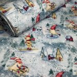 Vánoční bavlněná látka, metráž, šíře 160 cm, vzor Vánoce na Šedém – Hledejceny.cz