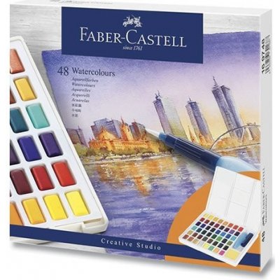 Faber Castell vodové barvy s paletou 48 ks – Zboží Dáma
