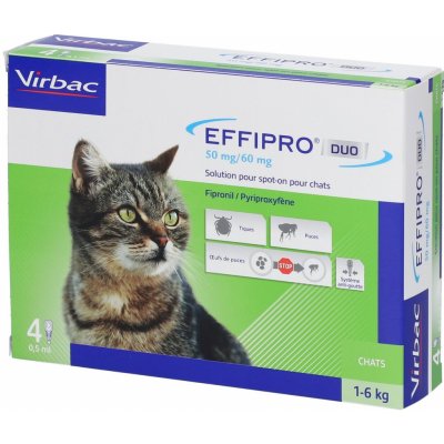 Effipro DUO Spot-on Cat 1-6 kg 50 / 60 mg 4 x 0,5 ml – Zbozi.Blesk.cz