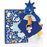 DouDou et Compagnie Paris hračka s úchytem na dudlík dinosaurus modrý 23 cm – Sleviste.cz