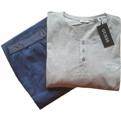 Guess U3BX00 pánské pyžamo dlouhé šedo modré – Hledejceny.cz