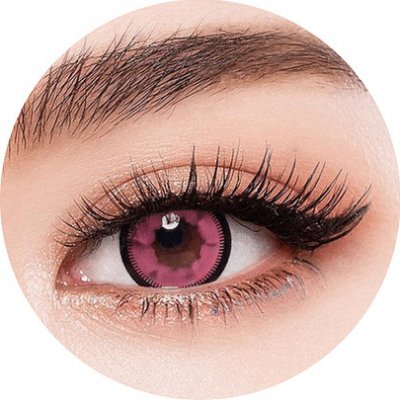 Imago Kontaktní čočky Růžová- nedioptrické roční 2 čočky – Zboží Dáma