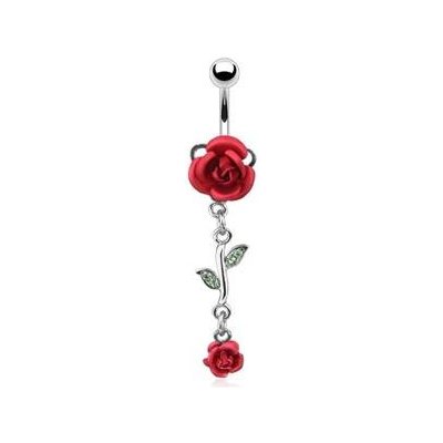 Šperky4U piercing do pupíku růžička WP01060-R – Zboží Mobilmania