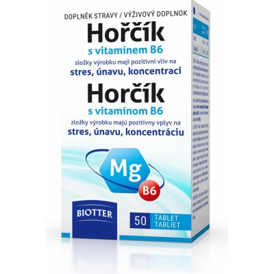 Biotter Hořčík 125 mg s Vitamínem B6 50 tablet – Hledejceny.cz