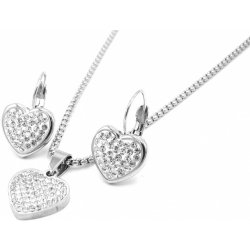 Steel Jewelry souprava náhrdelník a náušnice SRDCE Chirurgická ocel SET231242