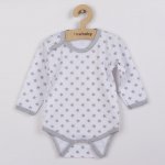 NEW BABY Kojenecké celorozepínací body New Baby Classic II šedé s hvězdičkami – Hledejceny.cz