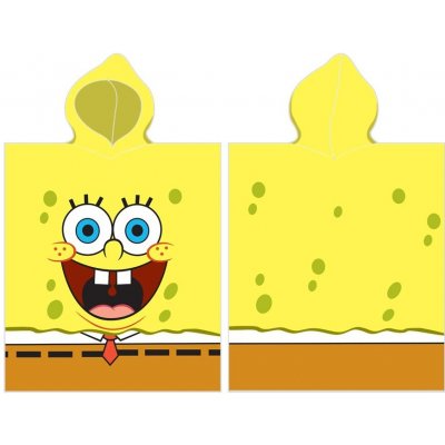 Carbotex dětské pončo froté 55 x 110 Sponge Bob žluťoch