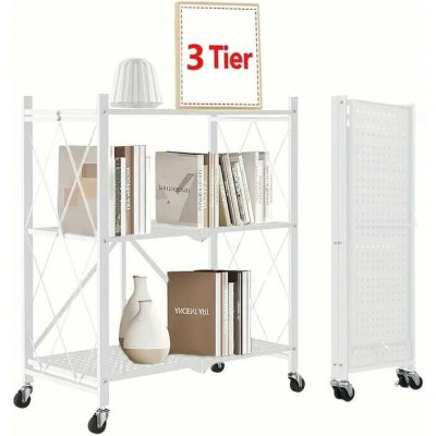 Servírovací stolek skládací kolečka kov bílá NoBi AUSTIN – Zboží Mobilmania