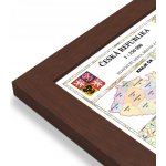 Excart Maps ČR - nástěnná automapa 135 x 90 cm (vydání 2025) Varianta: mapa v dřevěném rámu, Provedení: Pegi višeň – Hledejceny.cz