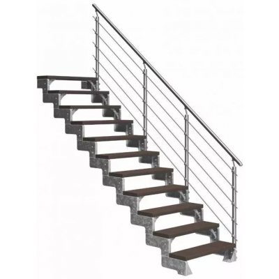 DOLLE GARDENTOP - TRIMAX® (hnědá) Jednostranné Prova zábradlí, 100 cm, Výška podlaha - podlaha: 198 - 242 | 11 nášlapy – Zboží Mobilmania