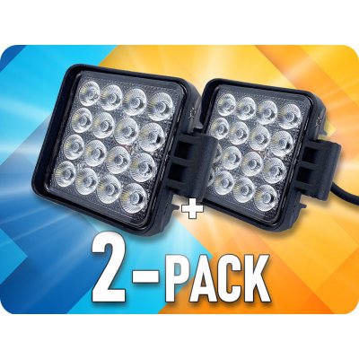 KAMAR LED pracovní světlo s vypínačem, čtverec, 16xLED/2-PACK! [L0161] – Zbozi.Blesk.cz