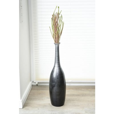 Váza DELGADA, sklolaminát, výška 65 cm, černo-stříbrná – Hledejceny.cz