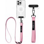 Šňůrka na krk Tech-Protect C6S Crossbody popruh na mobil 2v1 růžový – Zboží Mobilmania