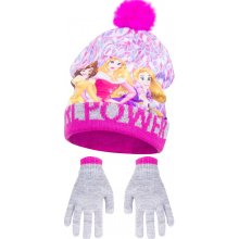 Růžová čepice a rukavice Princess II