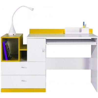Meblar psací stůl Mobi MO11 bílá mat žlutá