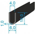 00535174 Pryžový profil tvaru "U", 10x6/4mm, 70°Sh, EPDM, -40°C/+100°C, černý | Zboží Auto