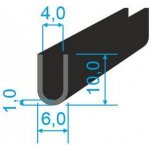 00535174 Pryžový profil tvaru "U", 10x6/4mm, 70°Sh, EPDM, -40°C/+100°C, černý – Zboží Mobilmania