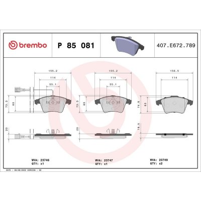 BREMBO P 54 030 Sada brzdových destiček, kotoučová brzda (P54030) | Zboží Auto