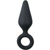 Anální kolík Easytoys Anal Collection Black Buttplugs With Pull Ring - Small
