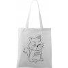Nákupní taška a košík Plátěná taška Handy Grumpy Kitty bílá černý motiv
