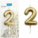 LUMA Svíčka č. 2 balónek ZLATÝ – Hledejceny.cz