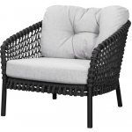 Cane-line Nízké křeslo Ocean Large, 81x90x73 cm, rám hliník, výplet lanko Soft Rope dark grey, bez polstrů – Hledejceny.cz