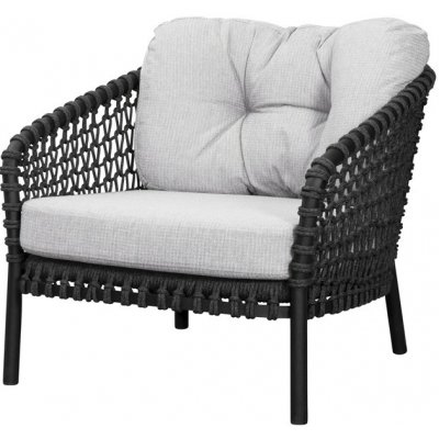 Cane-line Nízké křeslo Ocean Large, 81x90x73 cm, rám hliník, výplet lanko Soft Rope dark grey, bez polstrů – Hledejceny.cz