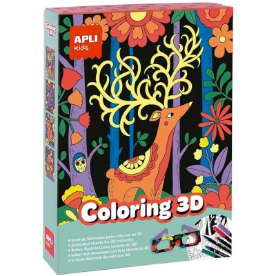 Apli Sada omalovánek s 3D efektem Coloring 3D 11 dílů Kids 18867 512938 – Hledejceny.cz