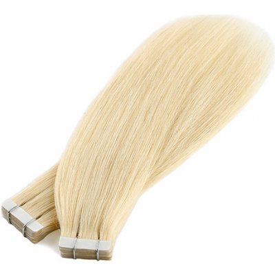 Vlasové PU pásky Tape in na prodlužování vlasů 60cm 613 nejsvětlejší blond – Zboží Dáma