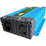 Carspa P1000-12/24-25, 12/24V, 230V, USB, 1000W čistá sinusovka – Sleviste.cz