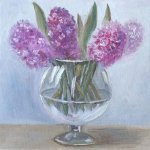 Tatiana Sharapova, Fialový hyacint, Malba na desce, olejové barvy, 20 x 20 cm – Hledejceny.cz