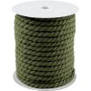 Šňůra a provázek Bavlněná šňůra kroucená Ø8 mm macrame, střední, 9 (613) zelená khaki