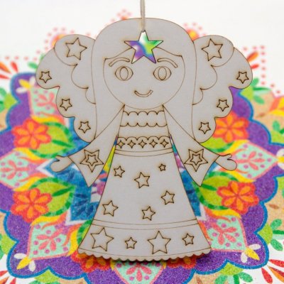 Radost v písku Andělíček mandalka na dřevě – Zboží Dáma