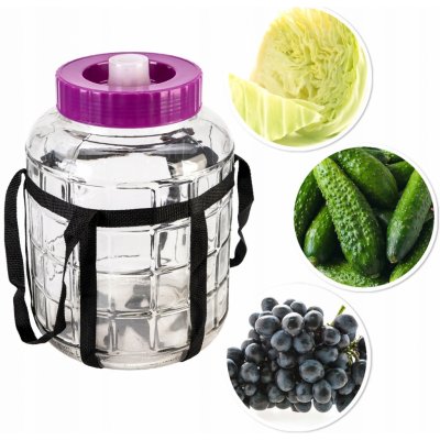 SuperButelki Skleněná zavařovací sklenice 10 l čirá se sponami – Zboží Dáma