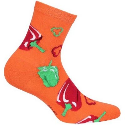 Veselé barevné bavlněné ponožky s paprikami