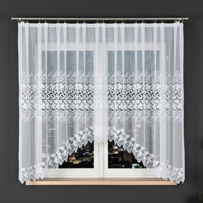 Dekorační oblouková krátká záclona na žabky HERNANI 160 bílá 310x160 cm MyBestHome – Zboží Mobilmania